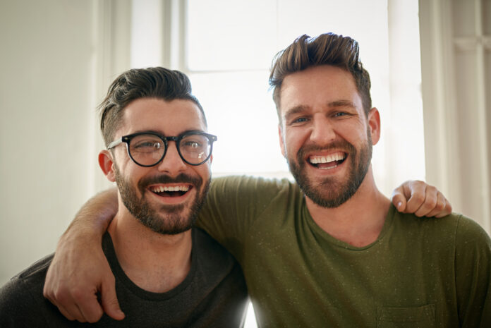 Portrait of two happy brothers