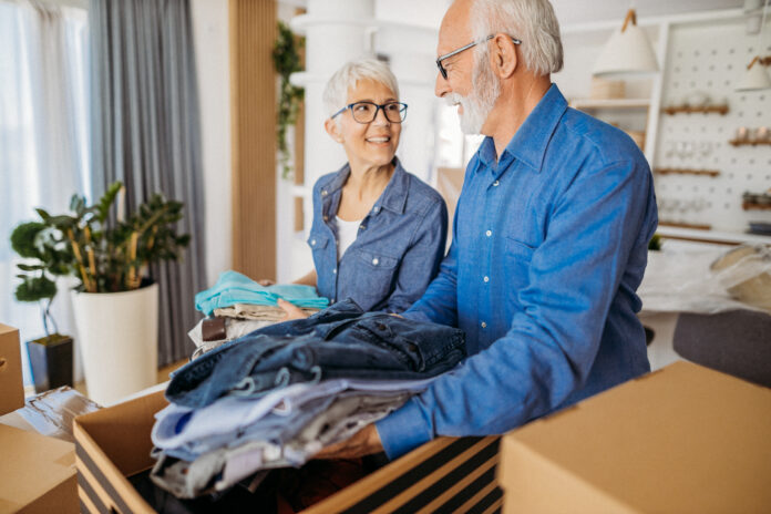 Senior couple moving to a new home